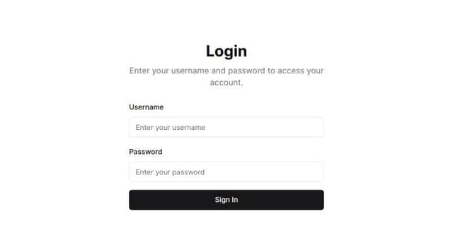 Thumbnail for prompt: create a login form, username password, using tailwind css