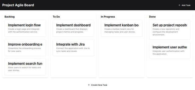 Thumbnail for prompt: at the bottom of the block, make a text button to create a new task and if it is clicked, then make a task but with text fields