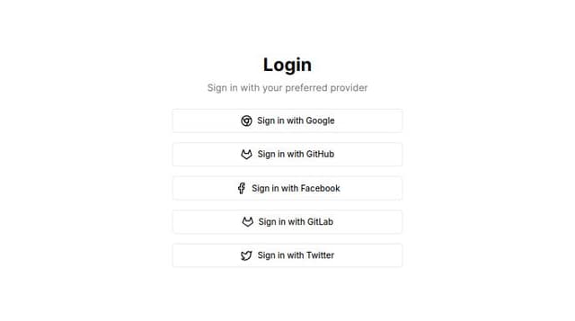 Thumbnail for prompt: make a login component with multiple auth provider button like google, github, facebook, gitlab, twitter