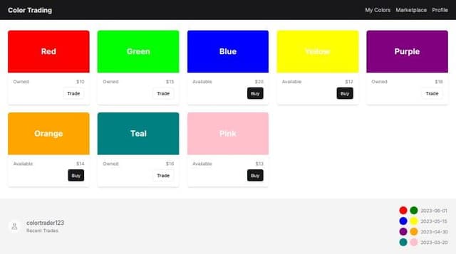 Thumbnail for prompt: color trading website clone