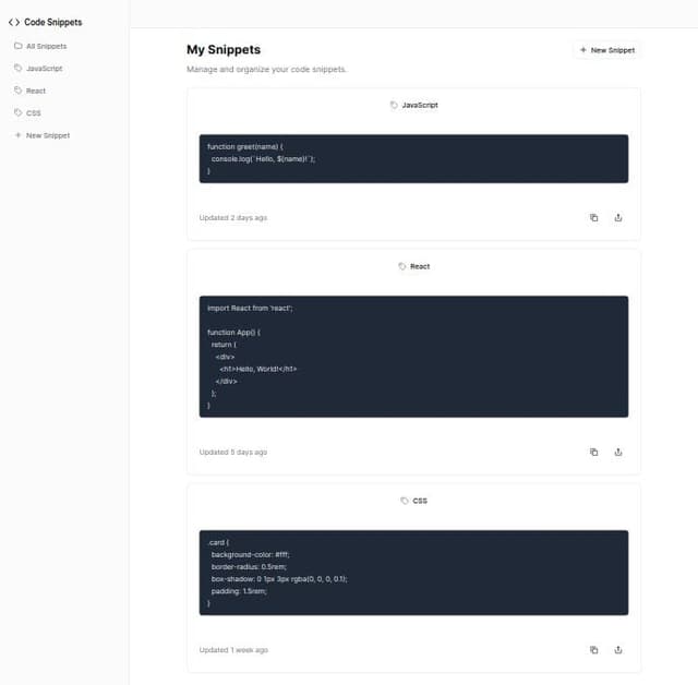 Thumbnail for prompt: make a code snippet application where user can save his snippets.