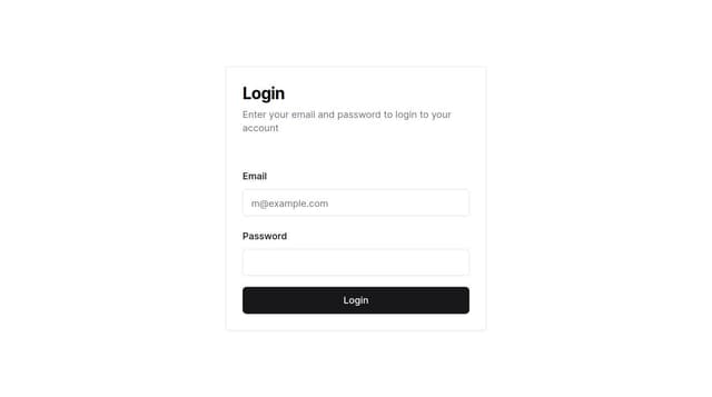 Thumbnail for prompt: simple login form using shadcn ui
