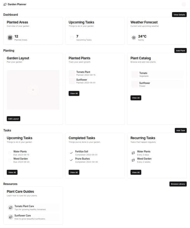 Thumbnail for prompt: create an app to configure my garden