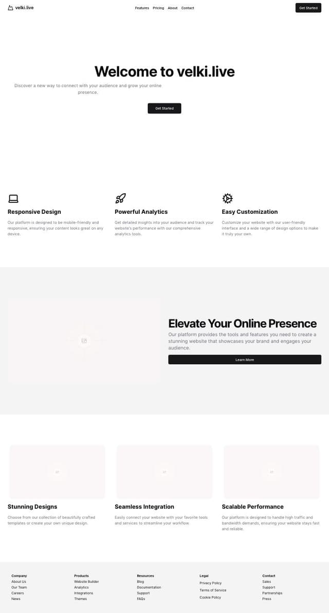 Thumbnail for prompt: www.velki.live design 