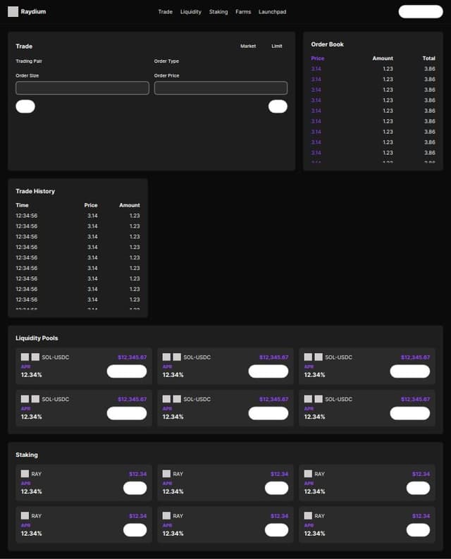 Thumbnail for prompt: make a ui clone of Raydium the DEX on Solana