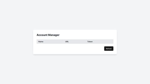 Thumbnail for prompt: create python customtkinter design to show accounts availale in file with name url and token etc