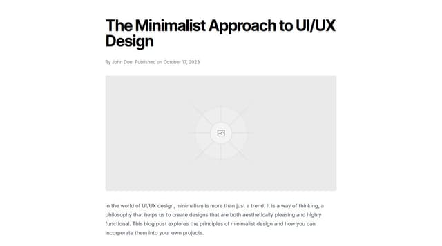 Thumbnail for prompt: A minimalist blog post template