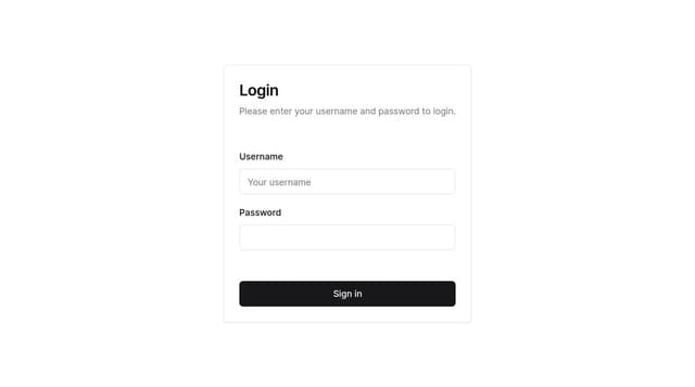 Thumbnail for prompt: A login form with shadcn/ui for Next.js application