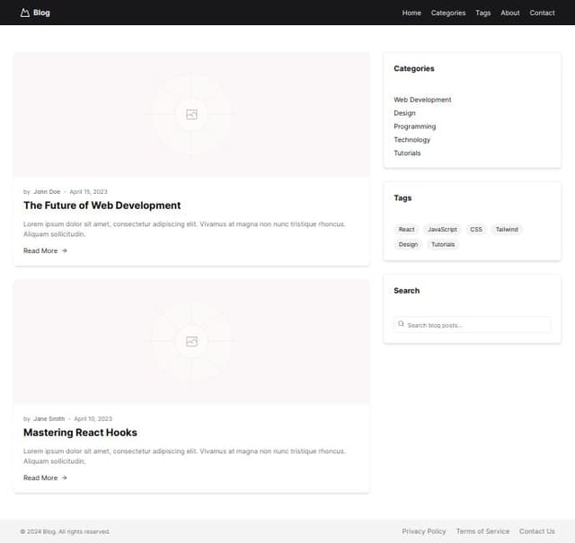 Thumbnail for prompt: give me a beautiful blog page that I can use as a frontend for a Strapi blog backend