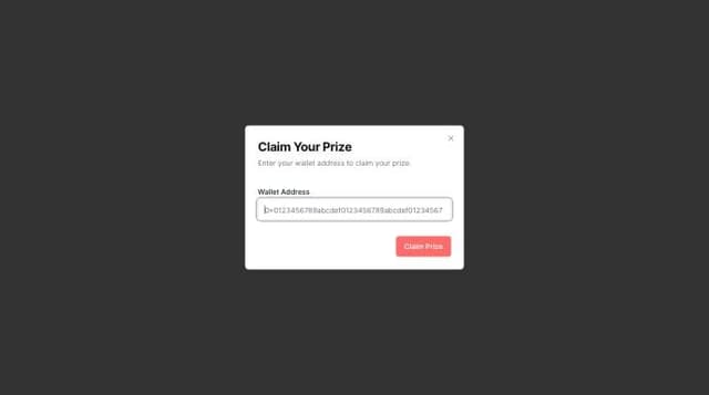 Thumbnail for prompt: a modal to enter yuout walletaddress to claim a prize. festy and pastel colors please