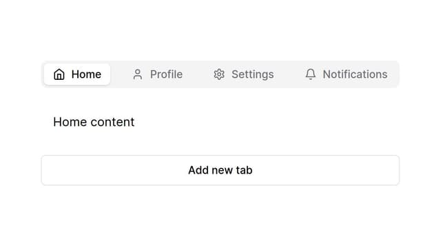 Thumbnail for prompt: a tab bar with custom adding tabs