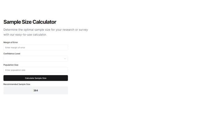 Thumbnail for prompt: a sample size calulator