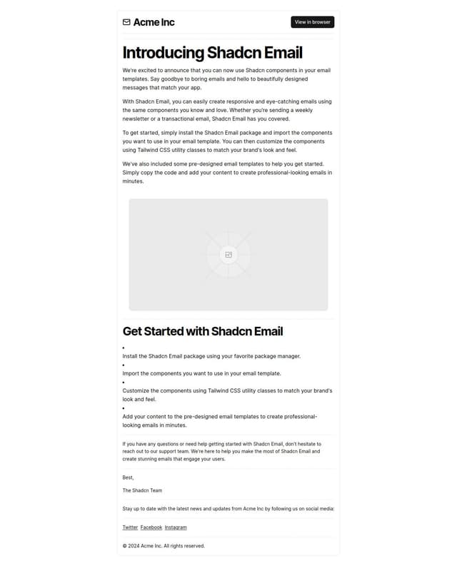 Thumbnail for prompt: A Professional & Modern Email Template.
