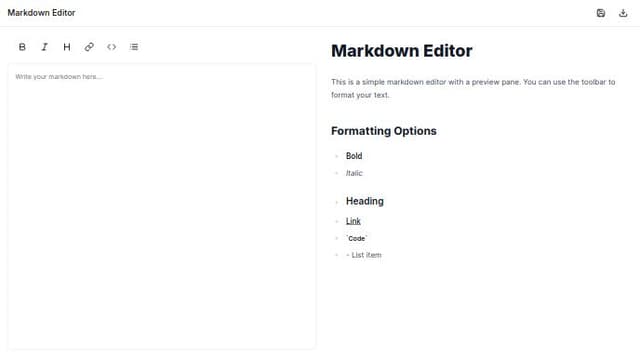 Thumbnail for prompt: a markdown editor