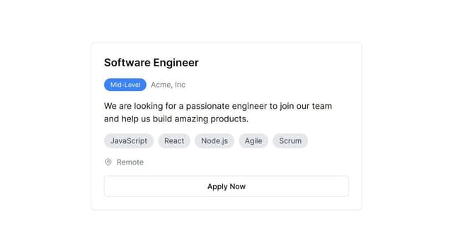 Thumbnail for prompt: {
  "title": "Security Operations Analyst",
  "companyName": "aylo",
  "applyUrl": "https://boards.greenhouse.io/aylo/jobs/7165162002",
  "keyRequirementOfJob": "As a SOC Analyst, you will monitor alerts, respond to cyber threats, conduct threat hunting, incident triage, incident response, phishing analysis, security awareness, and malware analysis.",
  "workLocation": "Nicosia, Cyprus",
  "country": "",
  "jobLevel": "L4",
  "aboutCompany": "Tech pioneer offering adult entertainment and games on popular platforms, focusing on diversity, inclusion, and security.",
  "techStack": [
    "Linux",
    "Windows"
  ],
  "softSkills": [
    "Analytical",
    "Reporting",
    "Collaborative"
  ],
  "remoteness": "false",
  "primaryDomain": "Software Engineering/IT",
  "secondaryDomain": [
    "Software Engineering / Development"
  ],
}

can we make a beautiful component that contain above info ?