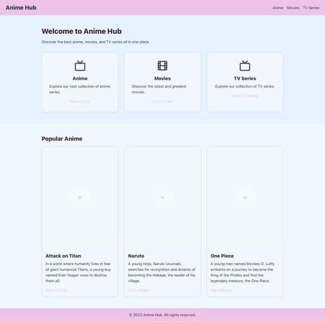 Thumbnail for prompt: 
Creating a website for watching anime, movies, and TV series with a minimalist and modern design requires careful planning and execution. Below, I will outline a detailed plan covering various aspects of the project, from initial setup to final deployment.
1. Project Setup
Tools and Technologies

    Frontend: HTML5, CSS3, JavaScript (React.js)
    Backend: Node.js (Express.js)
    Database: MongoDB
    Design: Figma or Adobe XD
    Version Control: Git (GitHub or GitLab)
    Deployment: Heroku (for backend), Netlify (for frontend)

2. Structure and Layout
Pages

    Home Page: Showcasing popular and new content.
    Anime Page: List of all anime with filters and search.
    Movies Page: List of all movies with filters and search.
    TV Series Page: List of all TV series with filters and search.
    Details Page: Detailed view of a selected item with description, reviews, and related content.
    User Profile Page: User's favorite lists and settings.
    Login/Register Page: 