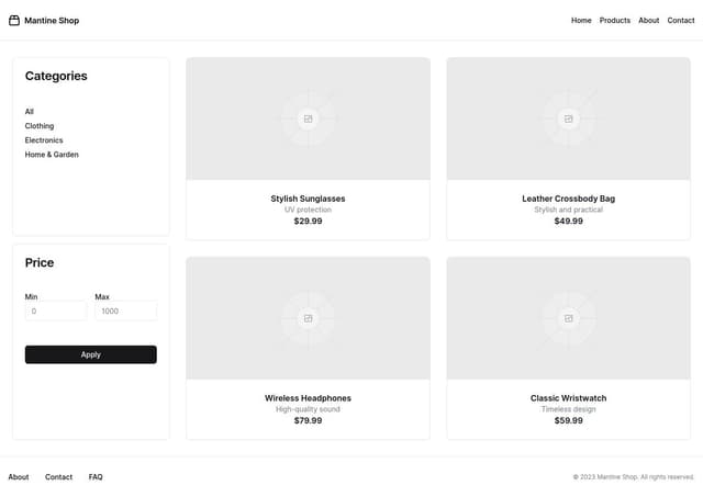 Thumbnail for prompt: using mantine ui build a ecommerce website
