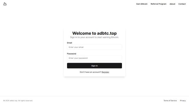 Thumbnail for prompt: adbtc.top login page