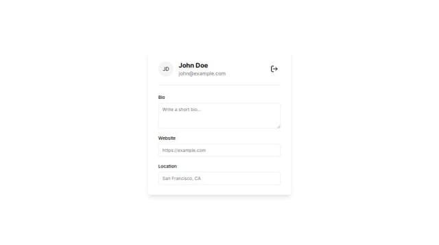 Thumbnail for prompt: profile page for Name Email id , photo, logout button