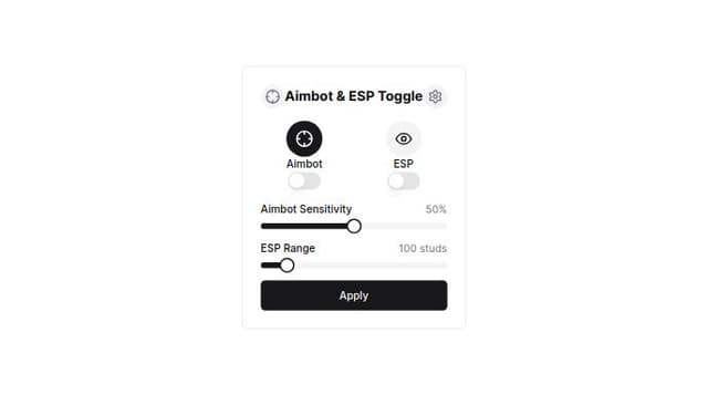 Thumbnail for prompt: A working aimbot and esp toggle GUI for Roblox exploiting IN LUA