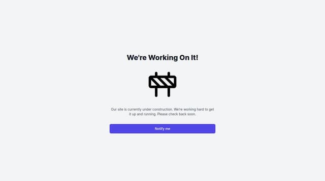 make a great work in progress screen | A shadcn/ui and v0 generation - v0