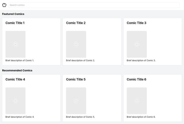 Thumbnail for prompt: A comic reading app home tab design in portrait mode