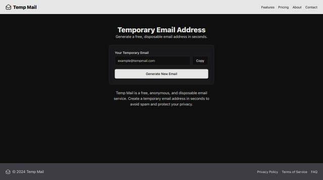 Thumbnail for prompt: "https://temp-mail.org/en/" clone