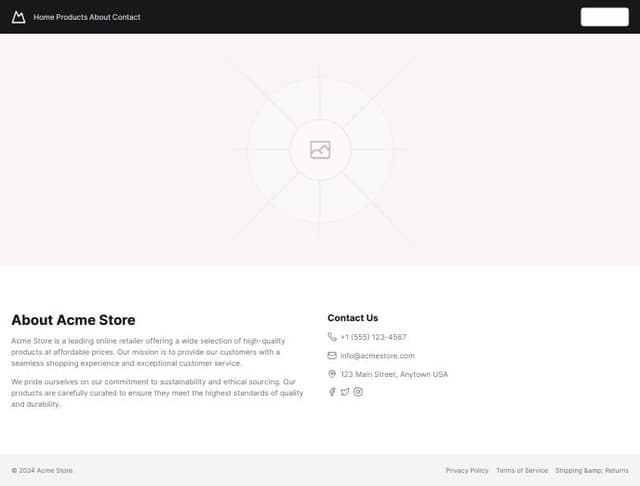 Thumbnail for prompt: Create a webpage template for a store where users can input the following details:

Store Name
Logo
Banner Image
Contact Information
Social Media Links
Store Description
Ensure the layout is user-friendly and visually appealing, with clear sections for each piece of information.