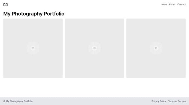 Thumbnail for prompt: a minimalist next js photography portfolio website