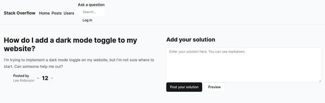 make a User interface like Stack Overflow, where users can post problem ...