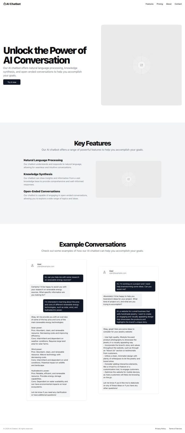 Thumbnail for prompt: ai generative chatbot homepage, similar to chatpgt homepage