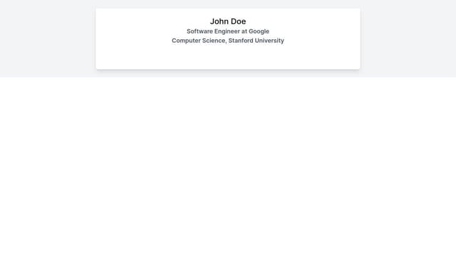 Thumbnail for prompt: In the header remove the email, connect button and avatar. Only keep the name, the current occupation (if there is one) and the current education (if there is one). And make it stand out