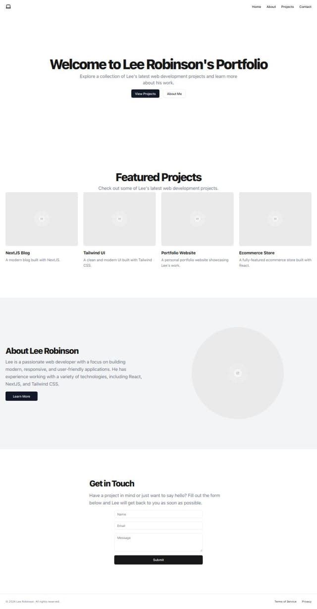 Thumbnail for prompt: portfolio like lee robbinson