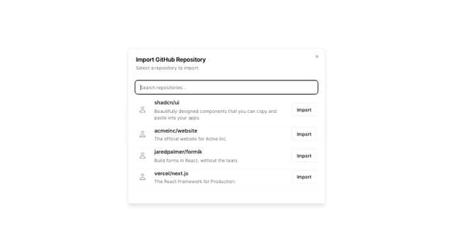 Thumbnail for prompt: add a search input that will filter the repository by repo name