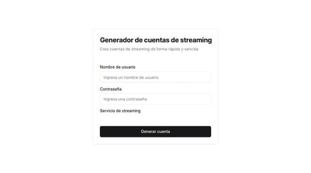 Thumbnail for prompt: Generador de cuentas streaming 