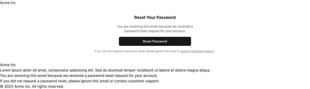 Thumbnail for prompt: reset password email template html css