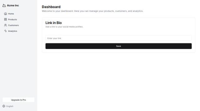 Thumbnail for prompt: use nextui to create a input form for Link in Bio