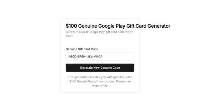 Thumbnail for prompt: $100 truly and legal Google Play gift card generator