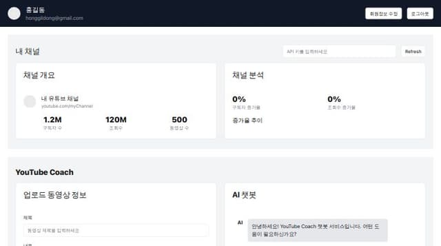 Thumbnail for prompt: '증가율 추이'와 0%
'조회수 증가율
0%
구독자 증가율'의 위치를 서로 교체해