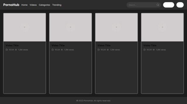 Thumbnail for prompt: PornoHub UI design