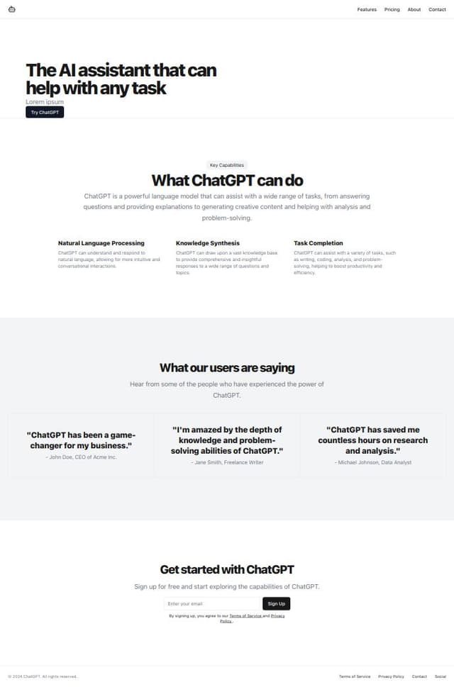 Thumbnail for prompt: A chatgpg landing page