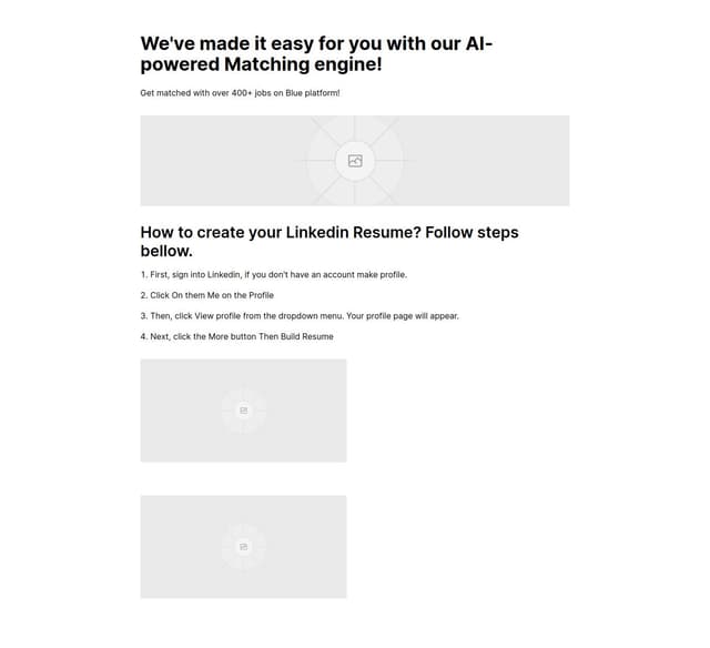 Thumbnail for prompt: Design a linkedin resume steps instruction for my webapp page