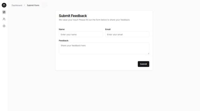 Thumbnail for prompt: dashboard for user to submit form