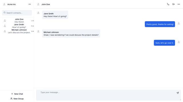 Thumbnail for prompt: generate a web chat application ui like skype ui design