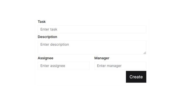 Thumbnail for prompt: make the task assignee and manager inputs side by size