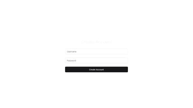 Thumbnail for prompt: Create a layout for creating account with username and password and add appropriate button