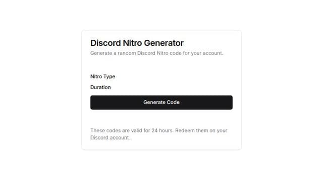Thumbnail for prompt: Do it automatic generator like this format https://discord.com/billing/promotions/ckVuntQVQ7v3DvYJUTn4MnnQ, and make a folder .txt of all generated nitros
