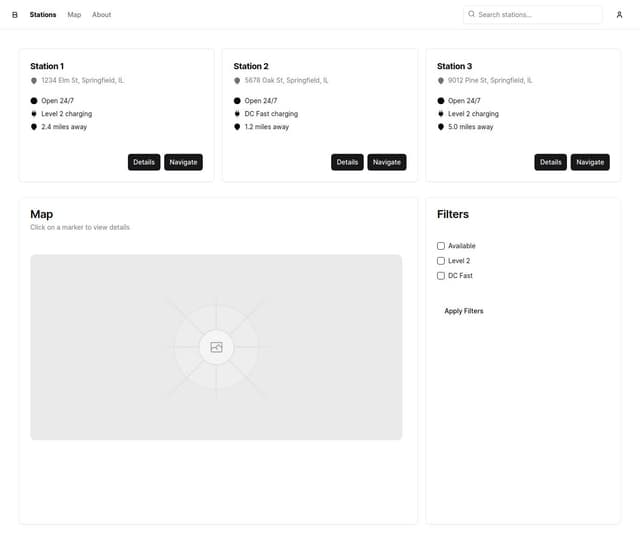 Thumbnail for prompt: ev Charging Stations ui