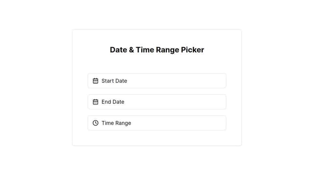 Thumbnail for prompt: make the start and end time in one input, just like date range picker by shadcn