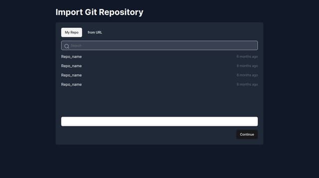 Thumbnail for prompt: a page for import a github repo or just import from a github url